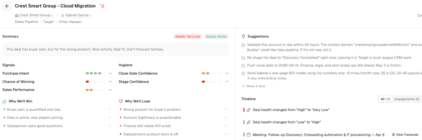 Product Update: Deal Health Trends, Meeting Transcripts, and AI Analysis Improvements