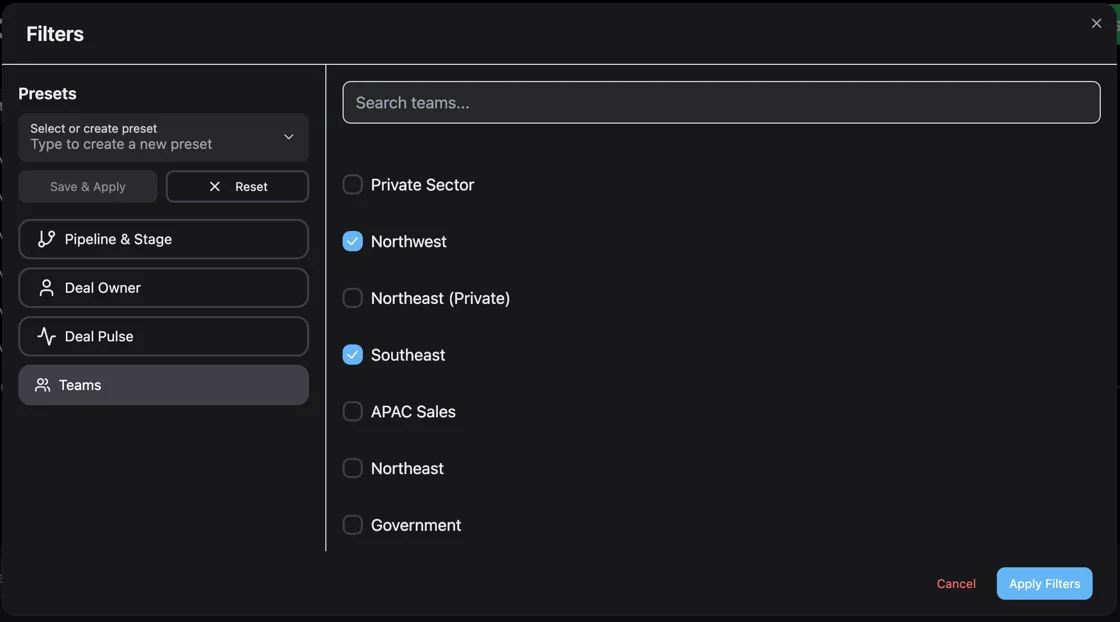 Product Update: Team Filtering and Accelerated HubSpot Sync