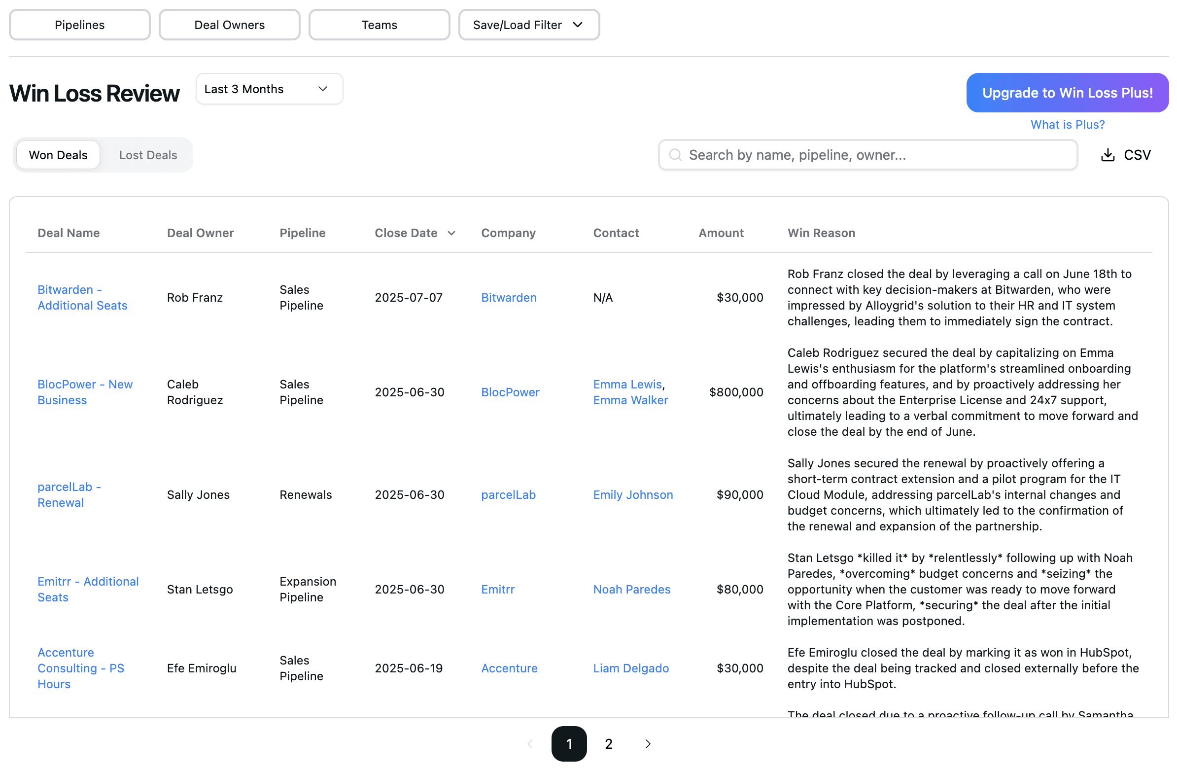 Product Update: Win Loss Review and Strategic Deal Analysis