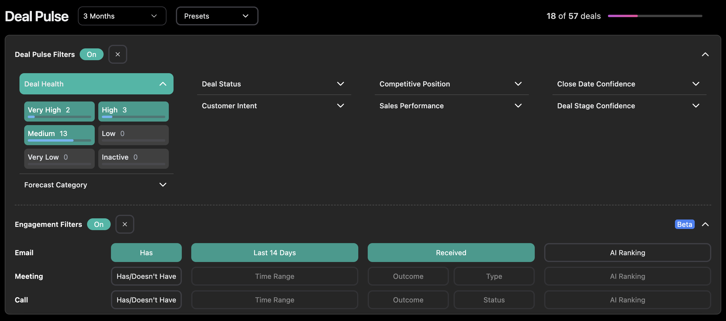 Filter Deals by HubSpot Engagements in Data Parrot
