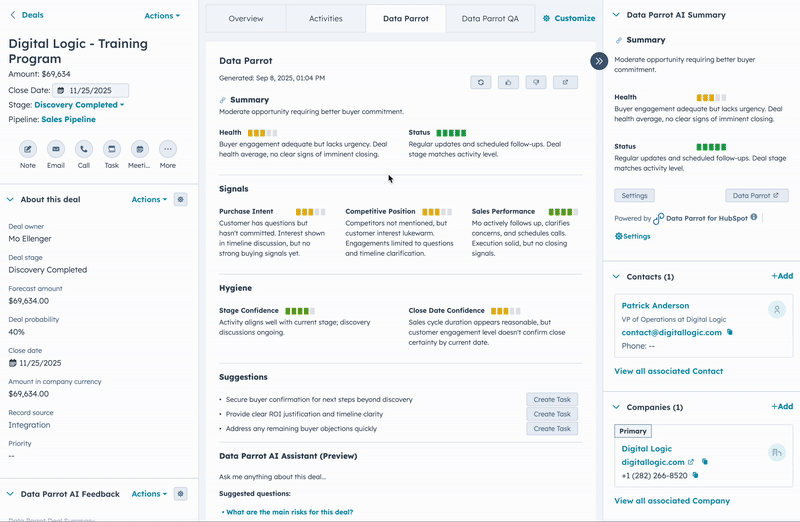 Configure the sidebar card to show the sections you want to see
